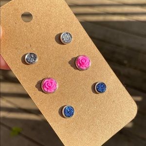 NEW Faux Druzy Stud Earrings